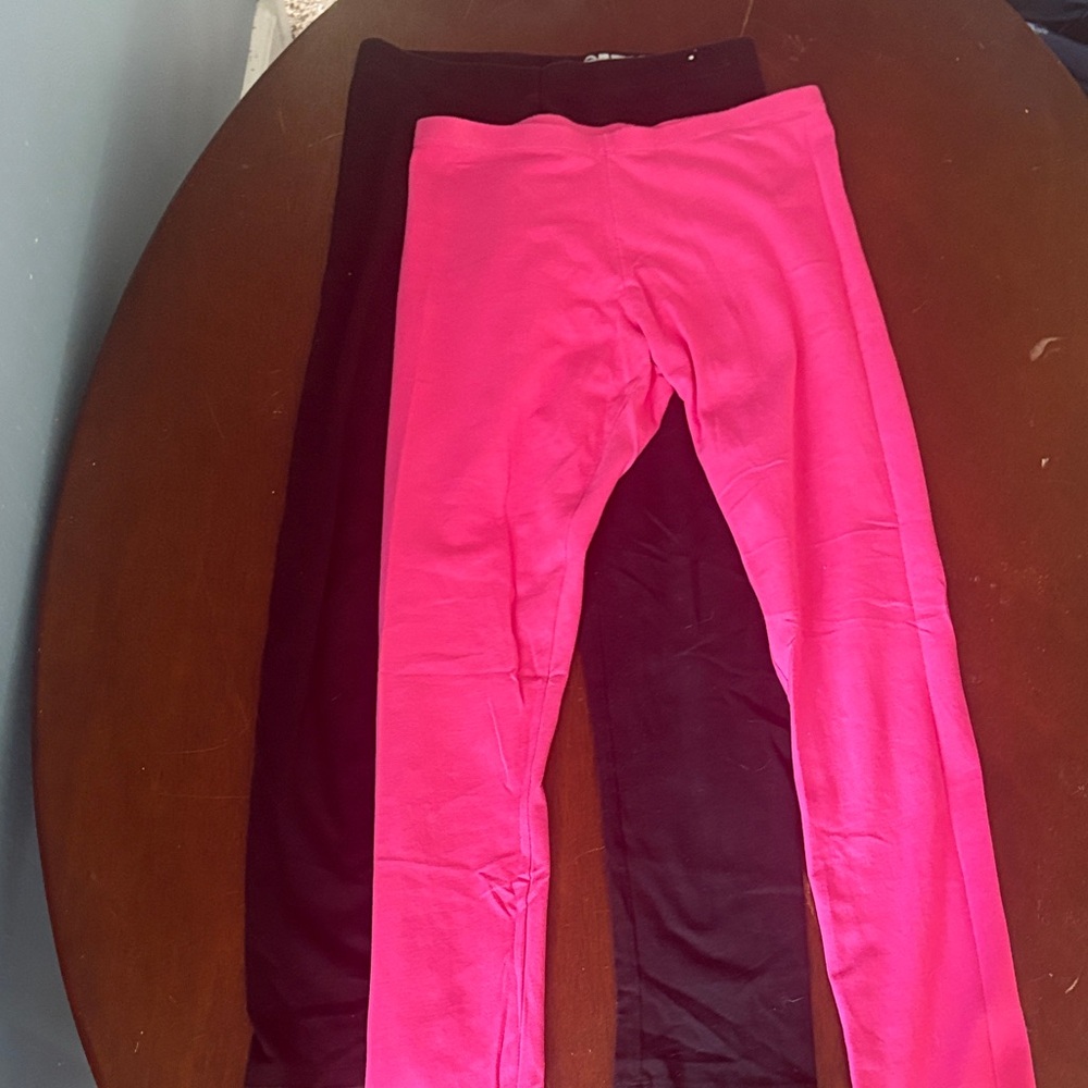 Faded Glory/ Wonder nation Bright Pink and Black Kids Leggings
